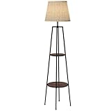 HOMCOM Stehlampe, Stehlampe, Wohnzimmerlampe, Stehlampe, 2 Ablagen,...