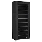 SONGMICS Schuhregal mit 10 Ebenen, 28 x 58 x 160 cm, Schuhschrank,...