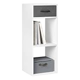 WOLTU Bücherregal mit 3 Ebenen, Standregal mit 1 Stoffschublade 2...