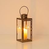 Staymoment Laterne Deko Gold für Draußen: 24 cm Windlicht klein...
