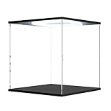 ZIMGOD Acryl Vitrine LED-Lichtvitrine mit USB und Schiebetür,...