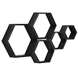 PHOENANCEE Hexagon Wandregal, Wohnzimmer Deko Wand, Holz Hängeregal...
