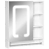 kleankin Spiegelschrank Badspiegel mit dimmbarem LED-Beleuchtung...