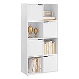 WOLTU Bücherregal mit 8 Fächern, Würfelregal Standregal weiß,...