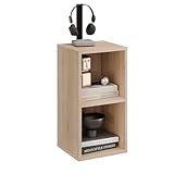 KOMTO Bücherregal Klein Sonoma Eiche – Würfelregal mit 2 Fächern,...