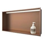 LED-Einbau-Duschablage, wasserdichtes Edelstahl-Wandregal mit...