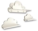 EIN Set Wolkenregal Mit Aufhaken Zum Deko Kinderzimmer | Stabile 3...