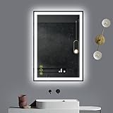 AI-LIGHTING Badspiegel mit Led Licht 50 × 70 cm Badezimmerspiegel mit...
