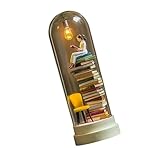 TJHBMNC Reading Nook Lighting Miniatur – Buchliebhaber-Statue mit...