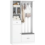 HOMCOM Garderobe Set Flurgarderobe mit Sitzbank, Schuhschrank,...