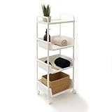 ABBAware Ablagefachwagen mit 4 Ablagen - Regal mit Rollen - 40 x 32 x...