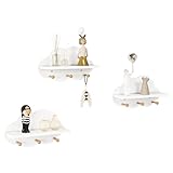 WOLTU 3er Set Wolkenregal, Kinder Garderobenhaken, Wandregal mit...