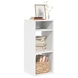 Qnhdfrt Weißes Bücherregal Schmal 34x31x80 cm Holzwerkstoff...