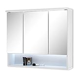 BEST Spiegelschrank Bad mit LED-Beleuchtung in Weiß -...