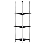 WRJENFSC Modernes Schmal Hoch Regal mit 4 Ablagen Schwarz 30x30x100 cm...