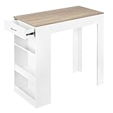 WOLTU Stehtisch Bartisch Bistrotisch, mit 1 Schublade 3 Ablagen, mit...