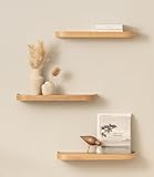 Kazai.® Wandregal-Set 'Toke' | 3 Hängeregale in Echtholz-Veneer |...