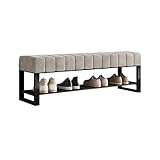 Multifunktionale Metall-Aufbewahrungsbank mit gepolstertem Sitz und...