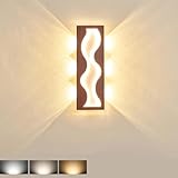 AoLa 26W LED Wandleuchte Innen Lange Wandlampe Modern Holzoptik 3...