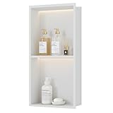 Neohomee Wandnische Dusche Edelstahl mit LED-Licht, Doppel-Duschnische...