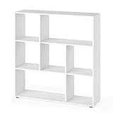 Vicco Raumteiler Nove, stehendes Bücherregal, Weiß, 104 x 108 cm 7...