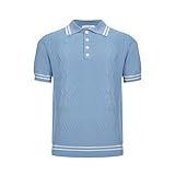 OXKnit Herren Poloshirts Kurzarm Vintage Baumwolle Polo Shirt Retro...