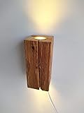 Blockholz-Schmiede LED Wandleuchte Innen - Rustikale Holz Wandlampe...