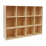 banborba Bücherschrank aus Holz, Würfelregal aus Massivholz,...