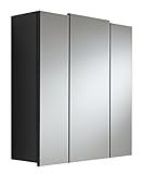 Posseik Spiegelschrank, Spanplatte, Schwarz, 68 cm l x 20 cm b x 71 cm...