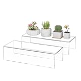 Sezanrpt Acryl Regal Riser 30x12x7.5cm Packung von 2, Desktop...