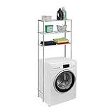Relaxdays Waschmaschinenregal Metall, 3 Ablagen, Regal Waschmaschine,...