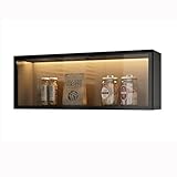 Vitrine aus Glas zur Wandmontage, grau/weiß, Speisekammeraufbewahrung...