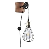 B·LED BARCELONA LED BarcelonaLED Wandleuchte Vintage Holz mit...