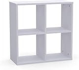KLX Würfelregal Weiß 2x2 – Regal Würfel mit 4 Fächern -...