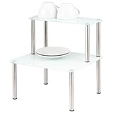bremermann Glas-Regal, Küchenregal auf 2 Ebenen, Glasplatten mit...