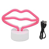 Lippenförmige LED-Neonschilder, rosa, USB-betriebene Neonlichtlampe...