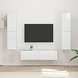 mtlskopl 3-teiliges TV-Möbel-Set Hochglanz Weiß 30x31x60 & 60x31x29...