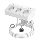 Tischsteckdose mit USB C PD 20W, 4000W/16A Steckdosenleiste...