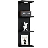 LitaEther - Vielseitiges Wandregal mit 4 Ebenen, schwarzes Wandregal...