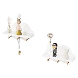 WOLTU 2er Set Wolkenregal, Kinder Garderobenhaken, Wandregal mit...