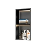 Duschablage mit LED-Beleuchtung, eingelassenen Edelstahlregalen,...