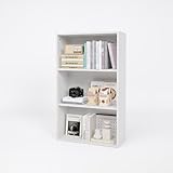Nordivale Regal Weiß 20 cm Tief, 3-Ebenen Bücherregal, Standregal,...