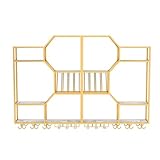 BGKASYHI Weinregal zur Wandmontage mit LED-Beleuchtung, schwebende...