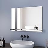 Meykoers Badspiegel mit Ablage Wandspiegel mit Regal 80x60cm...