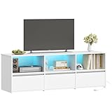Hzuaneri TV-Schrank, Lowboard für Fernseher bis zu 65 Zoll mit RGB...