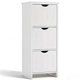 DUMOS Badezimmerschrank, MDF Kommode mit Schubladen, Badschrank Schmal...