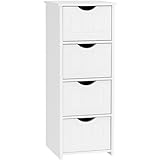 DUMOS Badezimmerschrank, MDF Kommode mit Schubladen, Badschrank Schmal...
