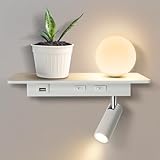 HYMELA Wandleuchte Duale Lichtquelle USB Innenwandleuchte Drehbares...