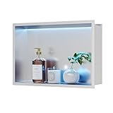 Neohomee Wandnische Dusche Edelstahl mit RGB LED-Licht, Eingebettete...