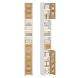 FORABAMB Badezimmerschrank, Badezimmer Hochschrank mit 4 offenen...